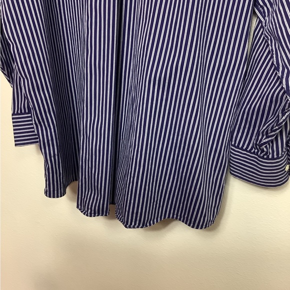 Michael Kors button up shirt Blue and white striped Men’s 18.5 34/35 Big EUC. - Picture 8 of 13